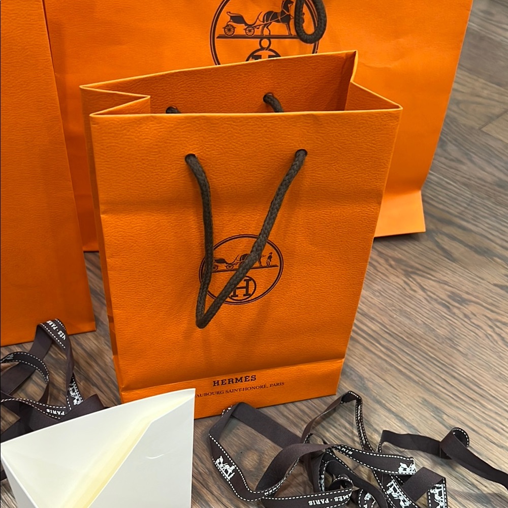 Hermès Orange Shopping Bags Set - Picture 6 of 15